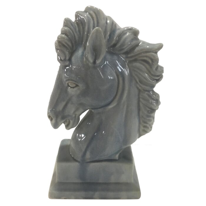 ceramic horse head bust